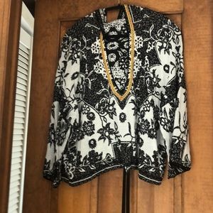 Hooded floral sweater